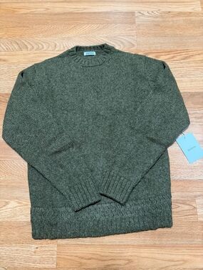 3sixteen Olive Green Crewneck Knit Sweater